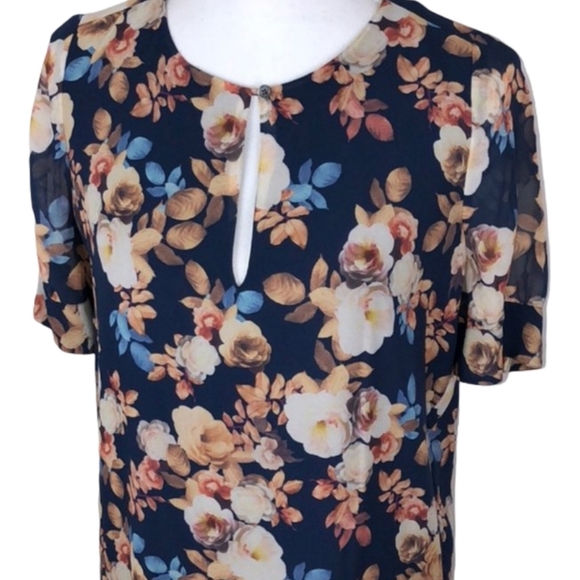 J.Crew 100% Silk Floral Dress Blue Shift Size 6 - Picture 11 of 15